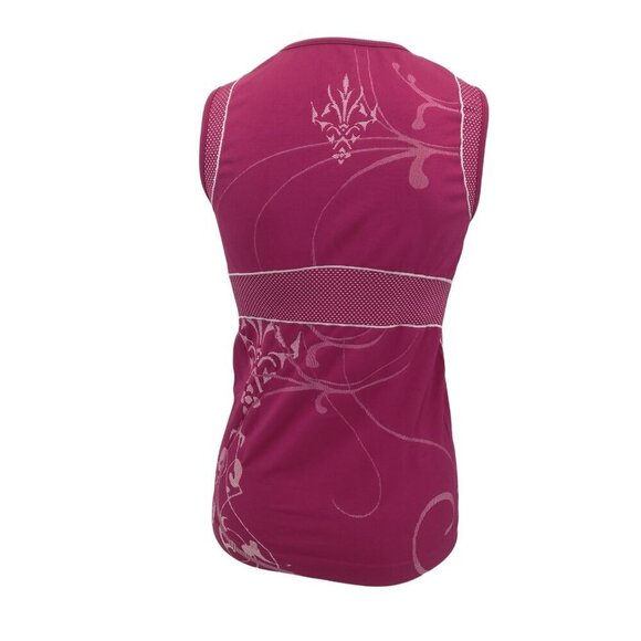 Athleta Seamless Pink Abstract Polka Dot Muscle Tank Top Size M Stretch - Picture 7 of 11